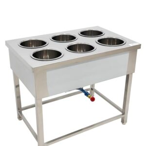 Stainless Steel 6 Jar Bain Marie (Commercial Food Warmer Unit)