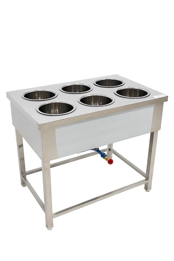 Stainless Steel 6 Jar Bain Marie (Commercial Food Warmer Unit)