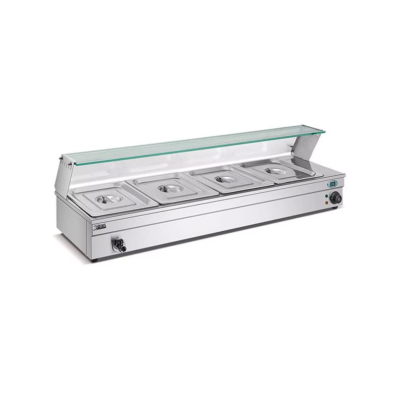 Bain Marie Table Top (4 Pan with Glass Display)