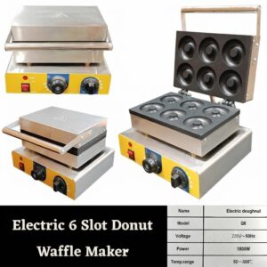 Electric 6 Slot Donut Waffle Maker