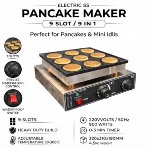 Electric SS Pancake Maker – 9 Slot / 9 in 1