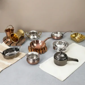 Assorted Portion Bowls & Handis Set (Stainless Steel, Copper & Brass Serveware)