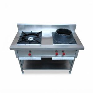 Stainless Steel 2 Burner Chinese Gas Range