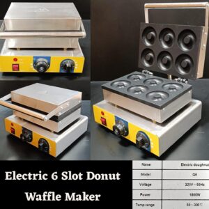 Electric 6 Slot Donut Waffle Maker