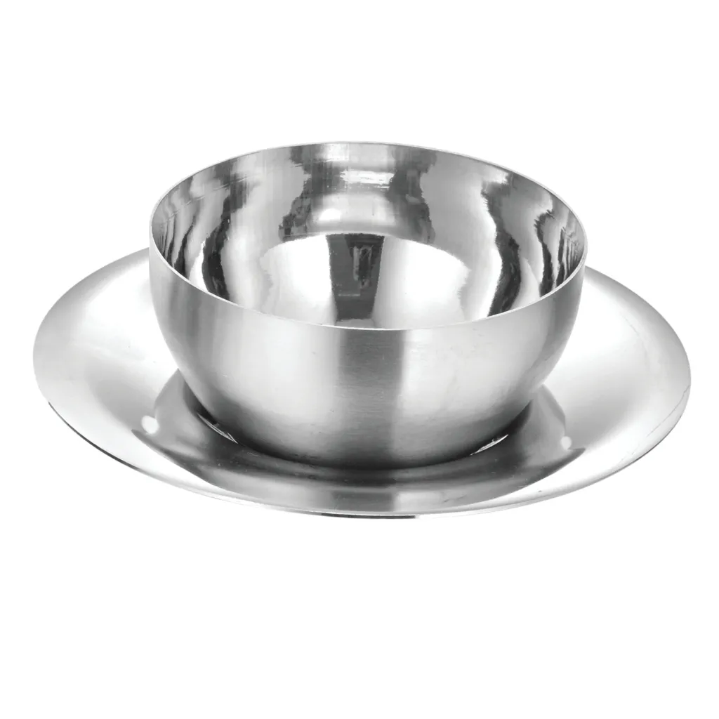 Premium Stainless Steel Finger Bowl Set with Plate