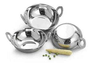 Mini Stainless Steel Kadai (Kadhai) Serving Bowl with Handles