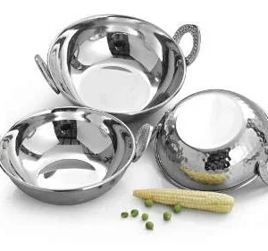 Mini Stainless Steel Kadai (Kadhai) Serving Bowl with Handles
