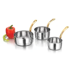 Mini Stainless Steel Sauce Pan with Handle (Hammered Finish)