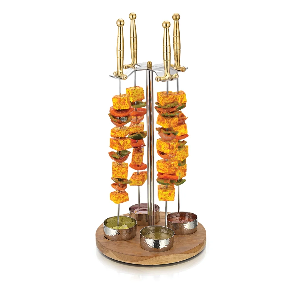 Tikka Skewers Set with Stand & Serving Bowls