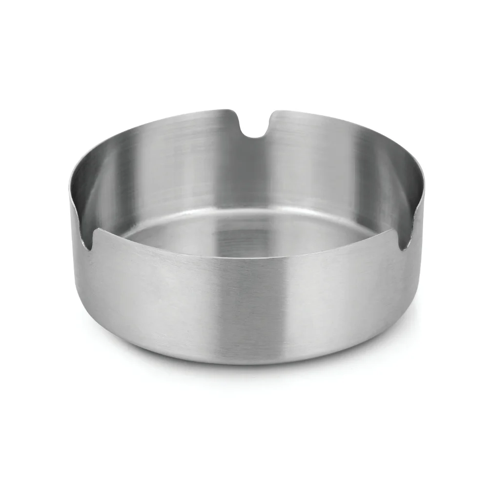 Stainless Steel Ashtray (Matte Finish – Round Design)
