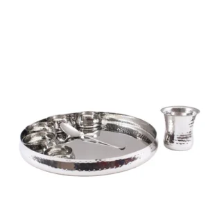 Premium Belly Hammer Stainless Steel Thali Set