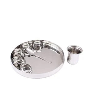 Premium Belly Hammer Stainless Steel Thali Set with Bowl Set