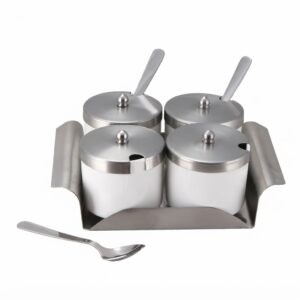 4-Piece Stainless Steel Pickle Set with Tray