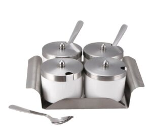 4-Piece Stainless Steel Pickle Set with Tray