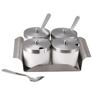 4-Piece Stainless Steel Pickle Set with Tray