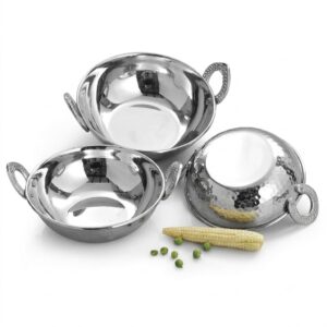 Mini Stainless Steel Kadai (Kadhai) Serving Bowl with Handles