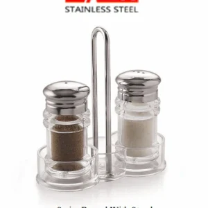 Mazda Stainless Steel Salt & Pepper Set with Stand