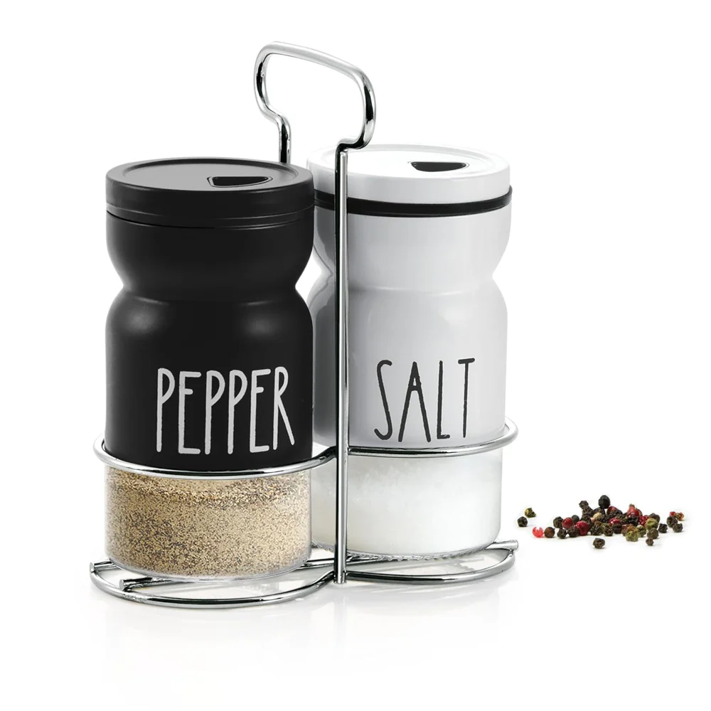 Modern Salt & Pepper Shaker Set with Stand