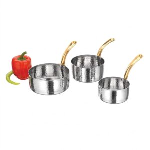 Mini Stainless Steel Sauce Pan with Handle (Hammered Finish)