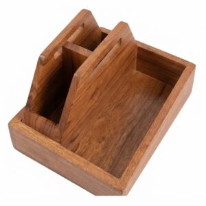 Wooden Tabletop Caddy Organizer