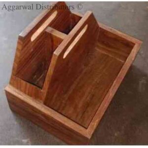 Wooden Tabletop Caddy Organizer