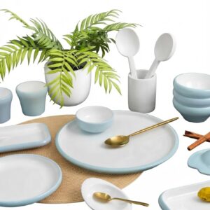 Two-Tone Blue & White Tableware Set