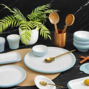 Two-Tone Blue & White Tableware Set