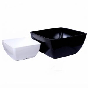 Square White and Black Donga Bowl Set