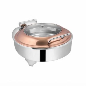 Round Electric Hydraulic Chafing Dish with Copper Finish Lid