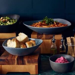 Dark Grey Buffet Bowl and Riser Display