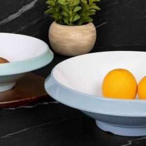 Light Blue and White Serving Bowl Set