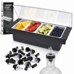 Bar Condiment Holder & Pourer Set