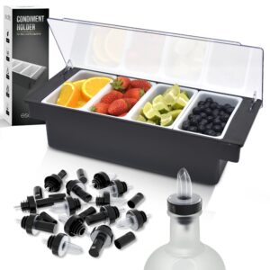 Bar Condiment Holder & Pourer Set