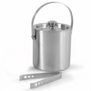 Stainless Steel Insulated Ice Bucket with Tongs