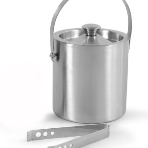 Stainless Steel Insulated Ice Bucket with Tongs