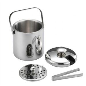 Stainless Steel Insulated Ice Bucket Set with Strainer