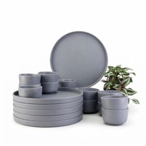 Grey Speckled Melamine Tableware Set
