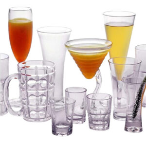 Assorted Clear Plastic Drinkware and Barware Collection