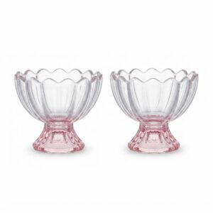 Clear Plastic Scalloped Ice Cream Bowl Set