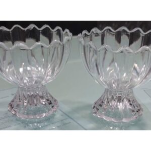 Clear Plastic Scalloped Ice Cream Bowl Set