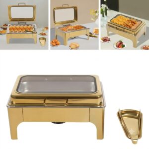 Gold PVD Rectangular Hydraulic Chafing Dish